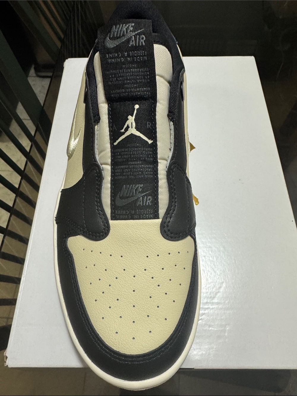 Nike Air Jordan 1 Low Sneakers - Cream & Black - Picture 2 of 5